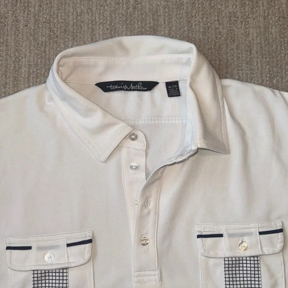 Travis Mathew Mens XL White Short Sleeve Golf Polo Shirt Performance Top - Picture 9 of 11